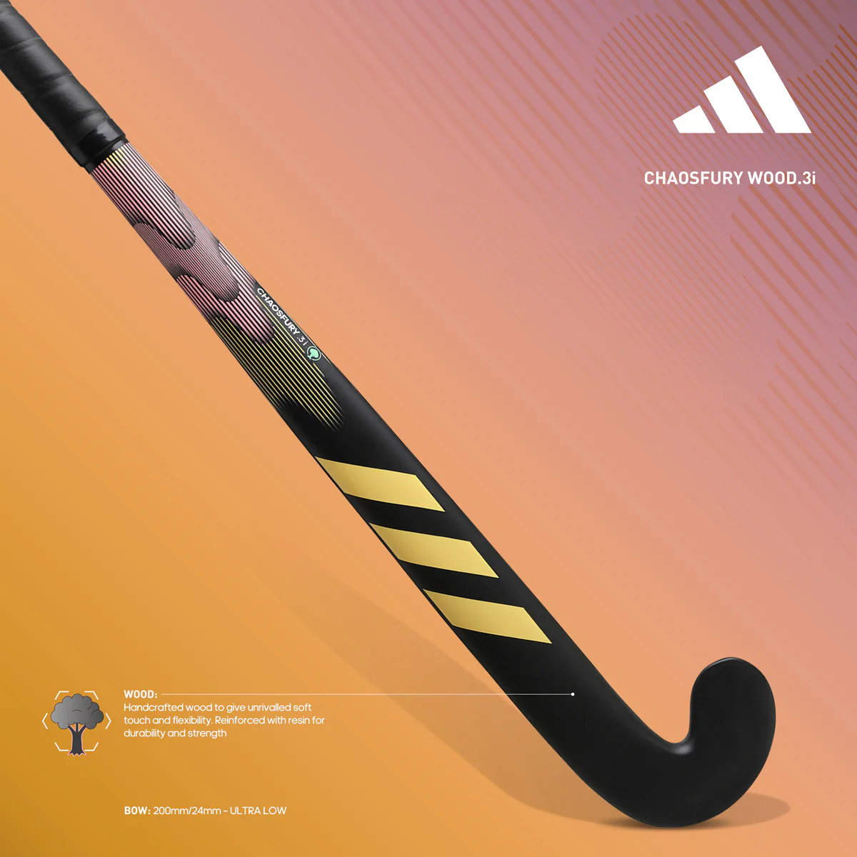 Adidas Chaosfury .3 Wood Indoor Hockey Stick - 2024 - Image 5