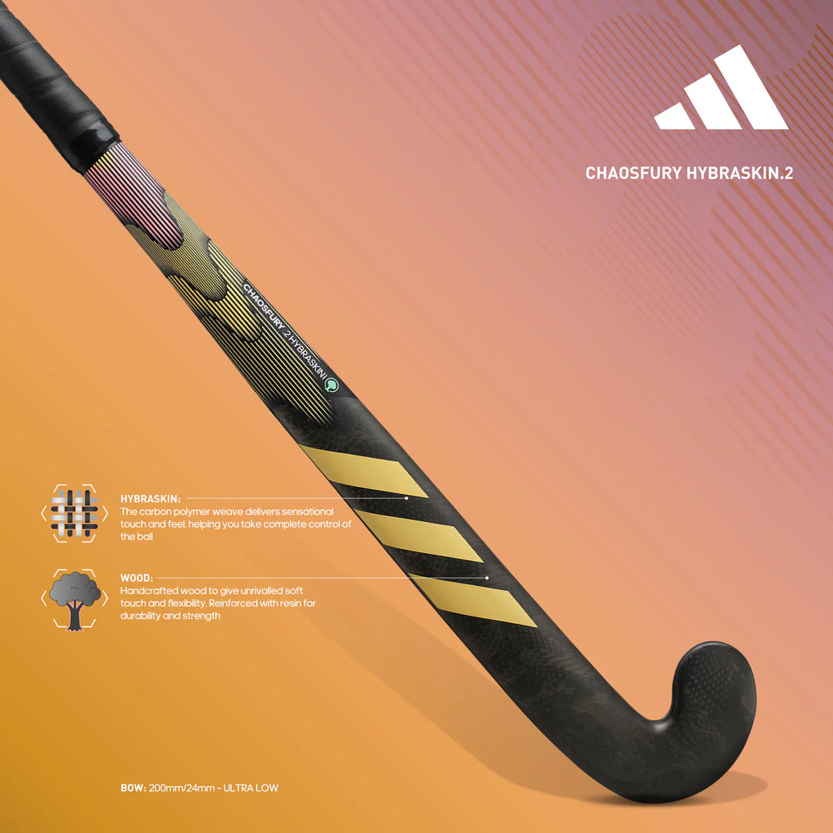 Adidas Chaosfury Hybraskin .2 Wood Indoor Hockey Stick - Image 7