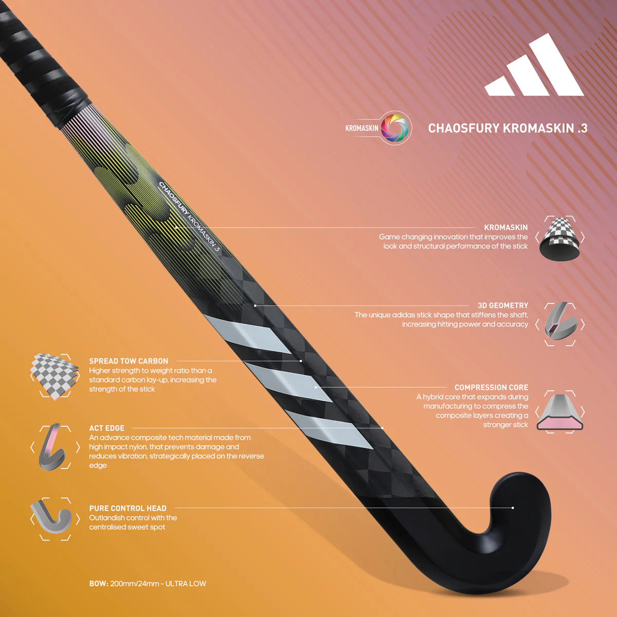 Adidas Chaosfury Kromaskin .3 Hockey Stick - 2024 - Image 8