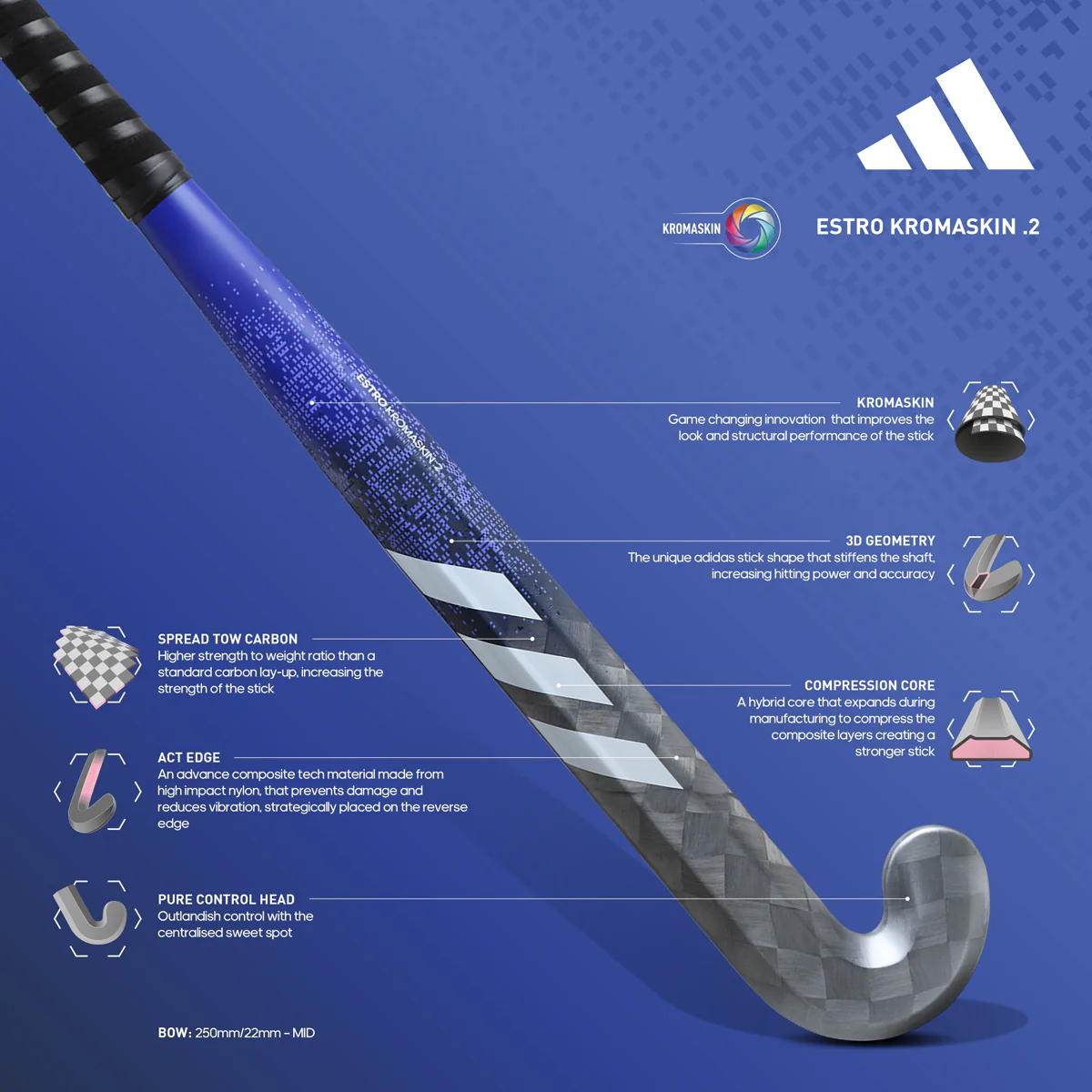 Adidas Estro Kromaskin .2 Hockey Stick - 2024 - Image 8