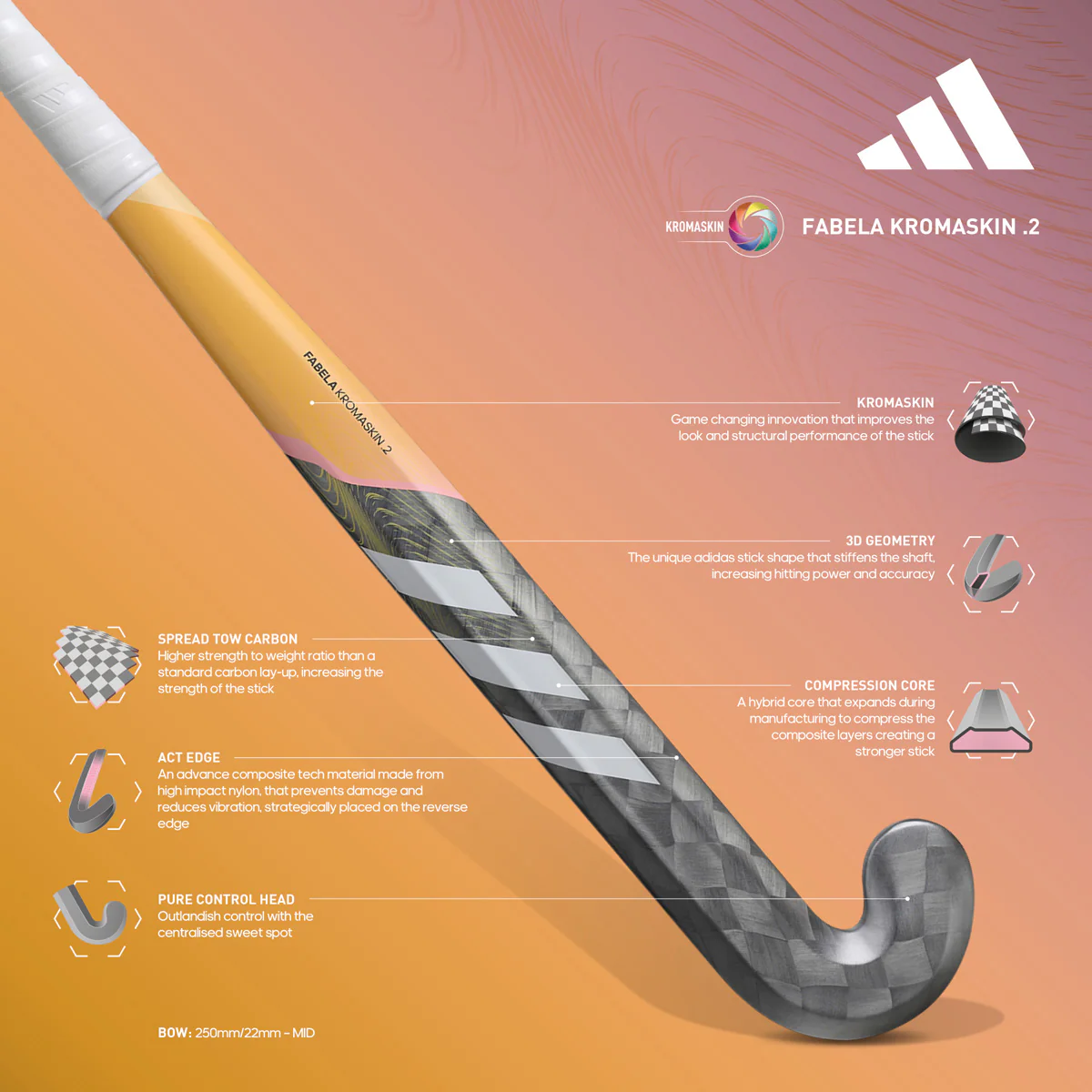 Adidas Fabela Kromaskin .2 Hockey Stick - 2024 - Image 8