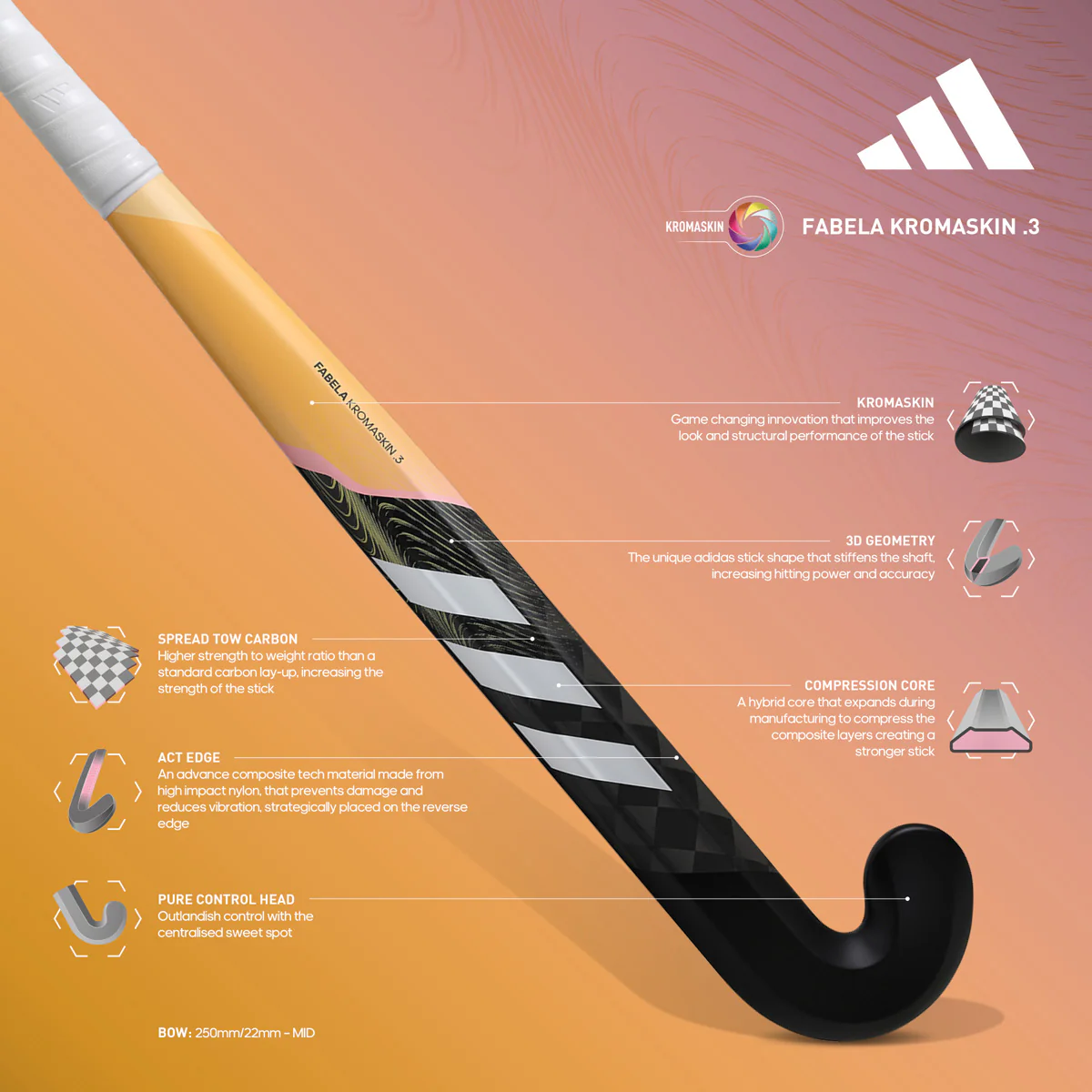 Adidas Fabela Kromaskin .3 Hockey Stick - 2024 - Image 8