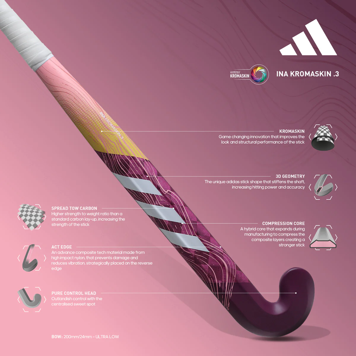 Adidas Ina Kromaskin .3 Hockey Stick - 2024 - Image 8