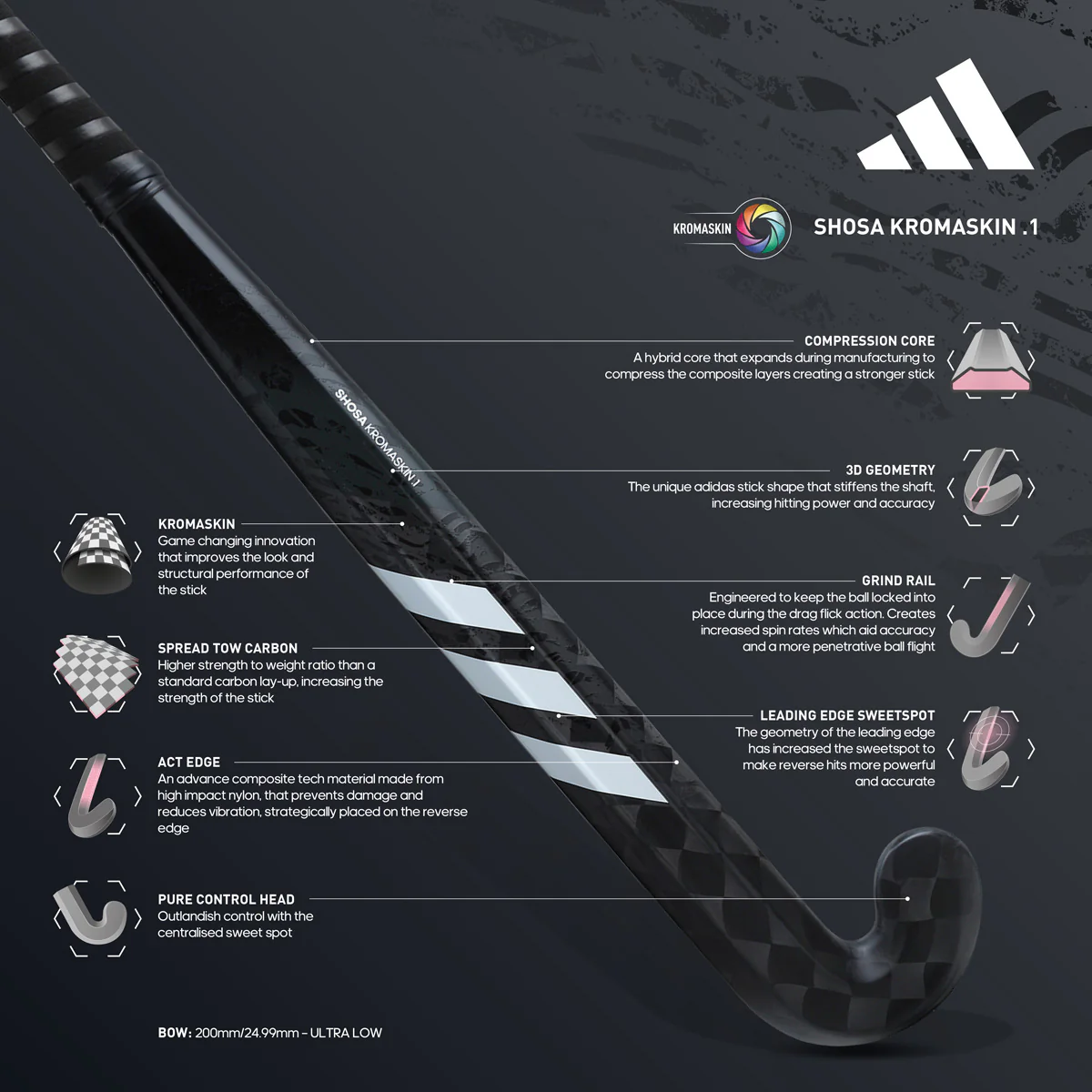 Adidas Shosa Kromaskin .1 Hockey Stick - 2024 - Image 8